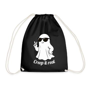 Cool Ghost Design - Creep it real - Drawstring Bag - black - Front