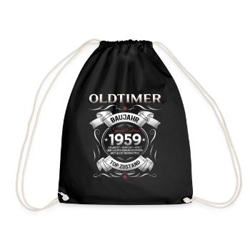 66. Geburtstag Mann Oldtimer Jahrgang 1959 - Turnbeutel - Schwarz - Vorne