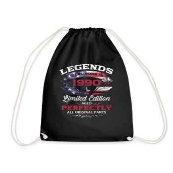 35th Birthday Gift Husband Original 1990's - Drawstring Bag - black - Front