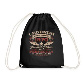 Légende du 55e anniversaire née en 1970 - Sac de sport léger - noir - Devant