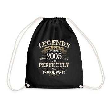 Cadeau 20ème Anniversaire Légende Septembre 2005 - Sac de sport léger - noir - Devant
