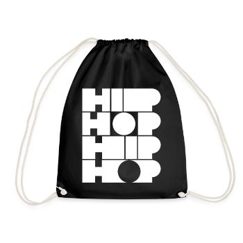 Fettgedruckte Block-Hip-Hop-Typografie - Turnbeutel - Schwarz - Vorne