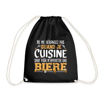 Cuisine Bière Alcool Apéro Cadeau Humour Cuisinier - Sac de sport léger - noir - Devant