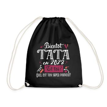 Tata 2023 Super Pouvoir Tante Cadeau Femme Humour - Sac de sport léger - noir - Devant