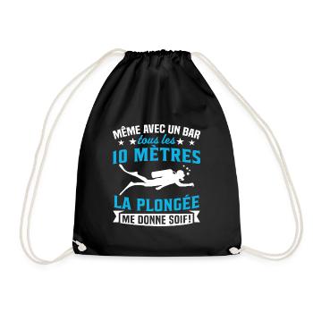 la plongée me donne soif t-shirt plongeur plongée - Sac de sport léger - noir - Devant