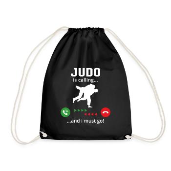 Judo is calling and i must go - Drawstring Bag - black - Front