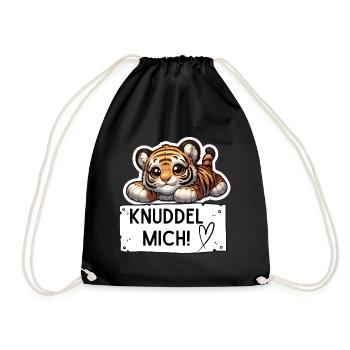 Knuddel mich süßes Tigerbaby - Turnbeutel - Schwarz - Vorne