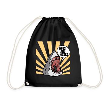 Câlins et baisers - Funny Shark Design - Sac de sport léger - noir - Devant
