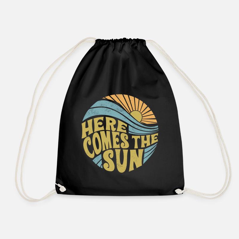 Here Comes The Sun Graphic - Drawstring Bag - black
