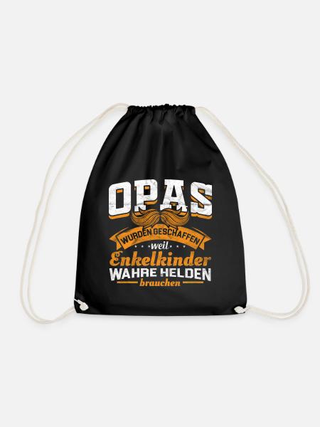 Opa wahre Helden - lustige Sprüche Geschenkidee - Turnbeutel - Schwarz