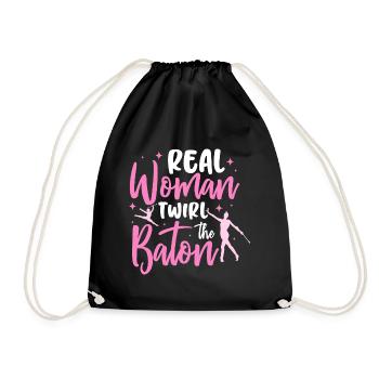 vraie femme twirl le bâton Design pour un twirld - Sac de sport léger - noir - Devant
