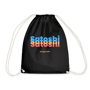 Satoshi 3 - Drawstring Bag - black - Front