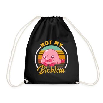 not my bloblem Design for a jokes fan - Drawstring Bag - black - Front