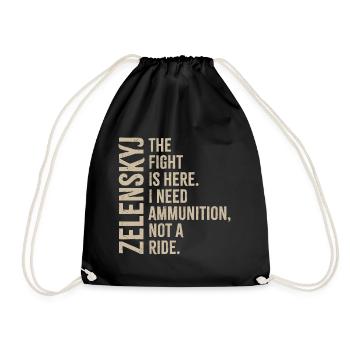 Zelensky - Drawstring Bag - black - Front