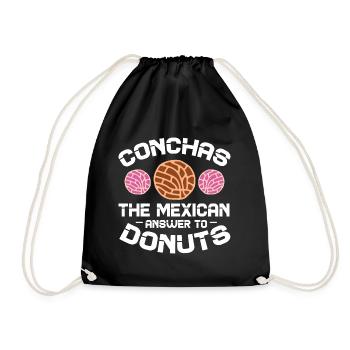 conchas mexican answer to donuts Design for a - Drawstring Bag - black - Front