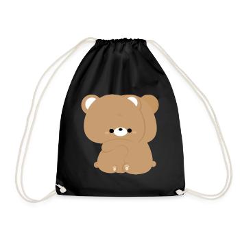 Brown Bear Love - Drawstring Bag - black - Front