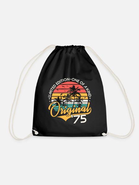1975 Jahrgang Geburtstag Vintage Retro Geschenk - Turnbeutel - Schwarz