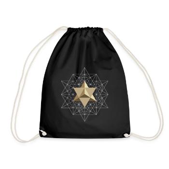 Sacred Geometry, Vector Equilibrium, Merkaba - Drawstring Bag - black - Front