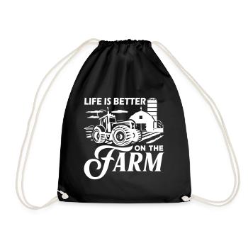 La vie est meilleure à la ferme - Sac de sport léger - noir - Devant