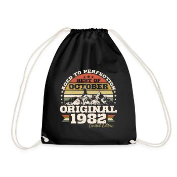 Octobre 1982 Cadeau d’anniversaire de naissance - Sac de sport léger - noir - Devant