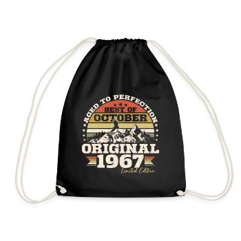 Octobre 1967 Cadeau d’anniversaire de naissance - Sac de sport léger - noir - Devant