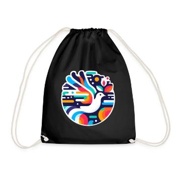 Vibrant Peace Dove Emblem - Turnbeutel - Schwarz - Vorne