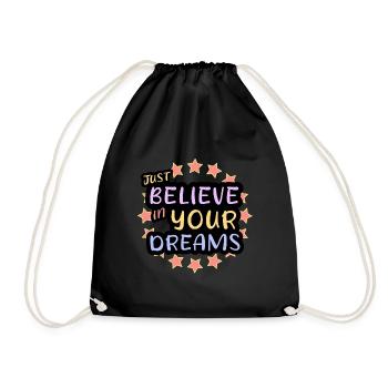 Croyez en vos rêves, osez rêver, vivez votre rêve - Sac de sport léger - noir - Devant