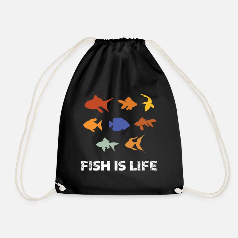 Aquarium Aquaristik - Turnbeutel - Schwarz