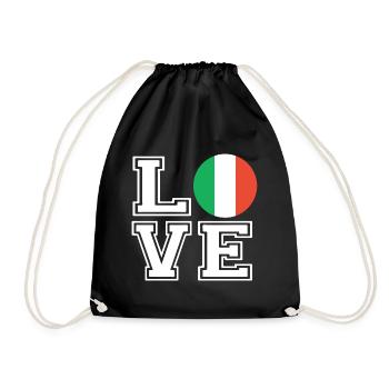 Love Italy / Liebe Italien Land Länder - Turnbeutel - Schwarz - Vorne
