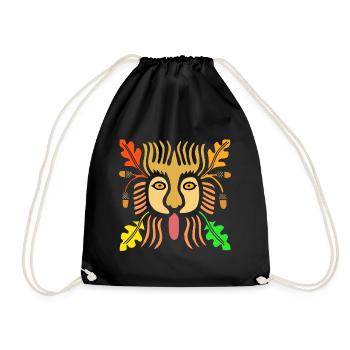 Lion africa tribal holiday - Drawstring Bag - black - Front