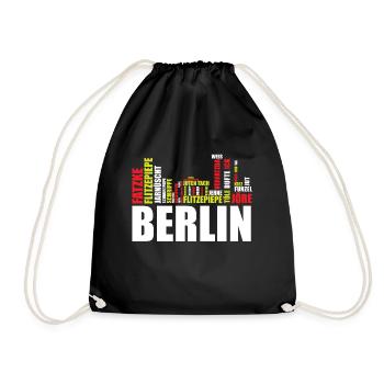 Berlin Dialekt Wörter Berliner Schnauze Geschen - Turnbeutel - Schwarz - Vorne