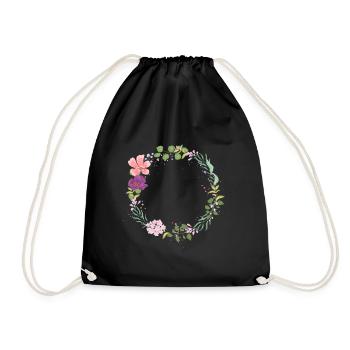 Spring wreath - Drawstring Bag - black - Front