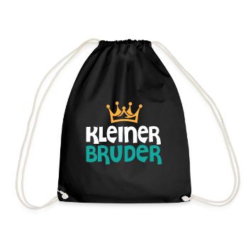 Kleiner Bruder Geschwister Geschenk Partnerlook - Turnbeutel - Schwarz - Vorne