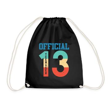 Official Teenager 13. Geburtstag Geschenk Vintage - Turnbeutel - Schwarz - Vorne