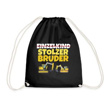 Großer Stolzer Bruder Bagger 2024 Geschenk - Turnbeutel - Schwarz - Vorne