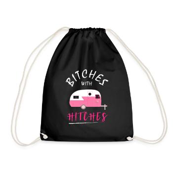 Camping Queen caravan cadeau femme campeur - Sac de sport léger - noir - Devant