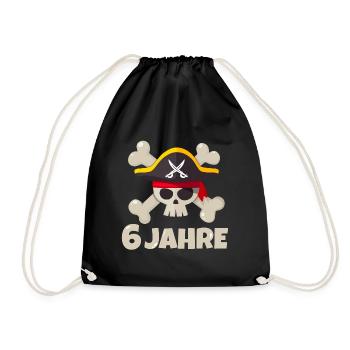 6e anniversaire pirate cadeau garçon 6 ans - Sac de sport léger - noir - Devant