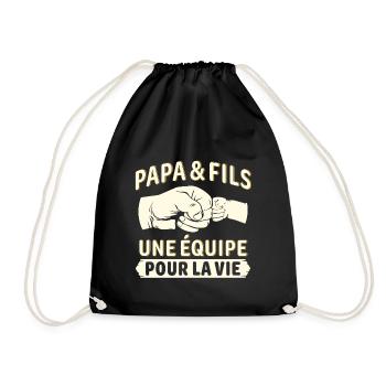 papa et fils une équipe pour la vie - Sac de sport léger - noir - Devant