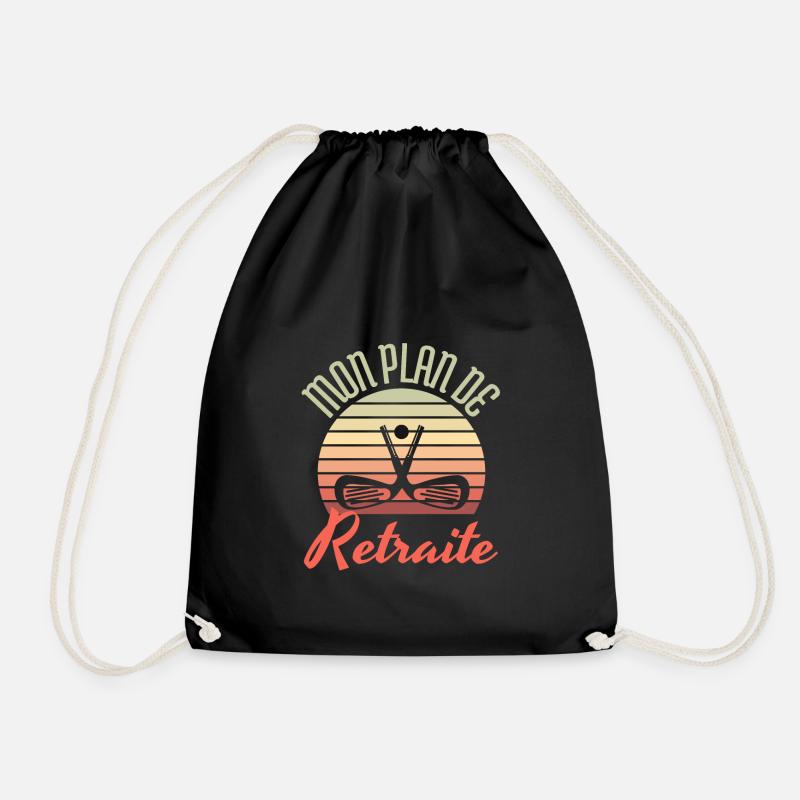mon plan de retraite le golf - cadeau golf - Sac de sport léger - noir