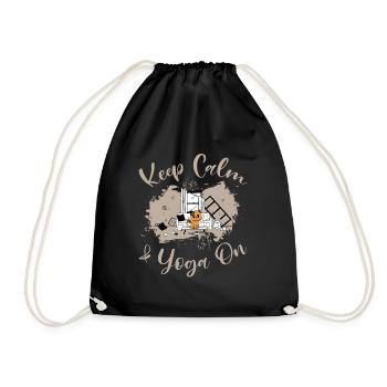 Restez calme et faites du yoga - Humour - Sac de sport léger - noir - Devant