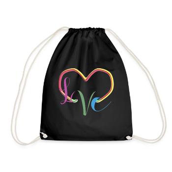 L♡VE - Drawstring Bag - black - Front