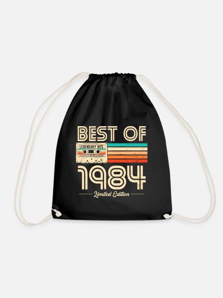Vintage 1984 Jahrgang Retro Geburtstag Geschenk - Turnbeutel - Schwarz
