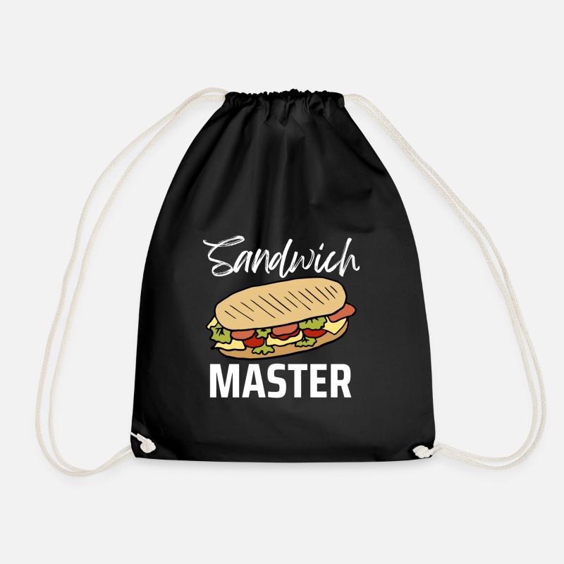 Sandwich Master Deli Sub Lover Funny Sandwich - Drawstring Bag - black