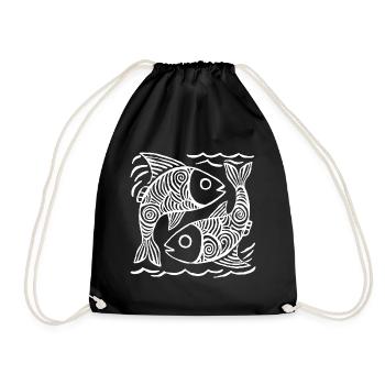 Poisson Tribal Minimaliste Mer Été - Sac de sport léger - noir - Devant