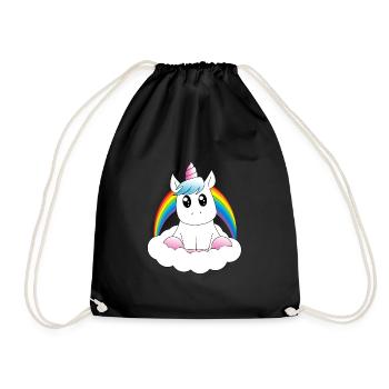 Süsses Einhorn auf Wolke - Turnbeutel - Schwarz - Vorne