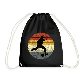 Fußball Fußballer bunt vintage - Turnbeutel - Schwarz - Vorne