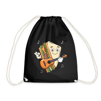 Guitariste Guitare Sandwich Musicien Guitare Nourriture - Sac de sport léger - noir - Devant