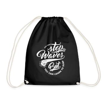 WAVES SURF SURFER SPIRIT SURFING BOARDER MOTIFS - Drawstring Bag - black - Front