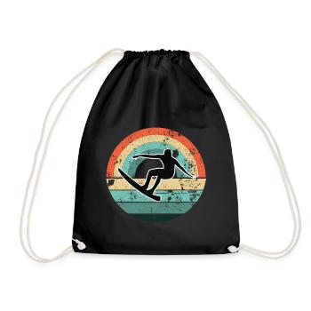 SURFER LAKE BEACH COAST HOLIDAY SURFING SURF MOTIVES - Drawstring Bag - black - Front