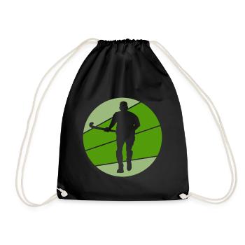 hockey field hockey players artificial turf hockey zone - Drawstring Bag - black - Front